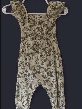 Jessica Simpson Floral Green & Cream Baby Romper 3-6 Months